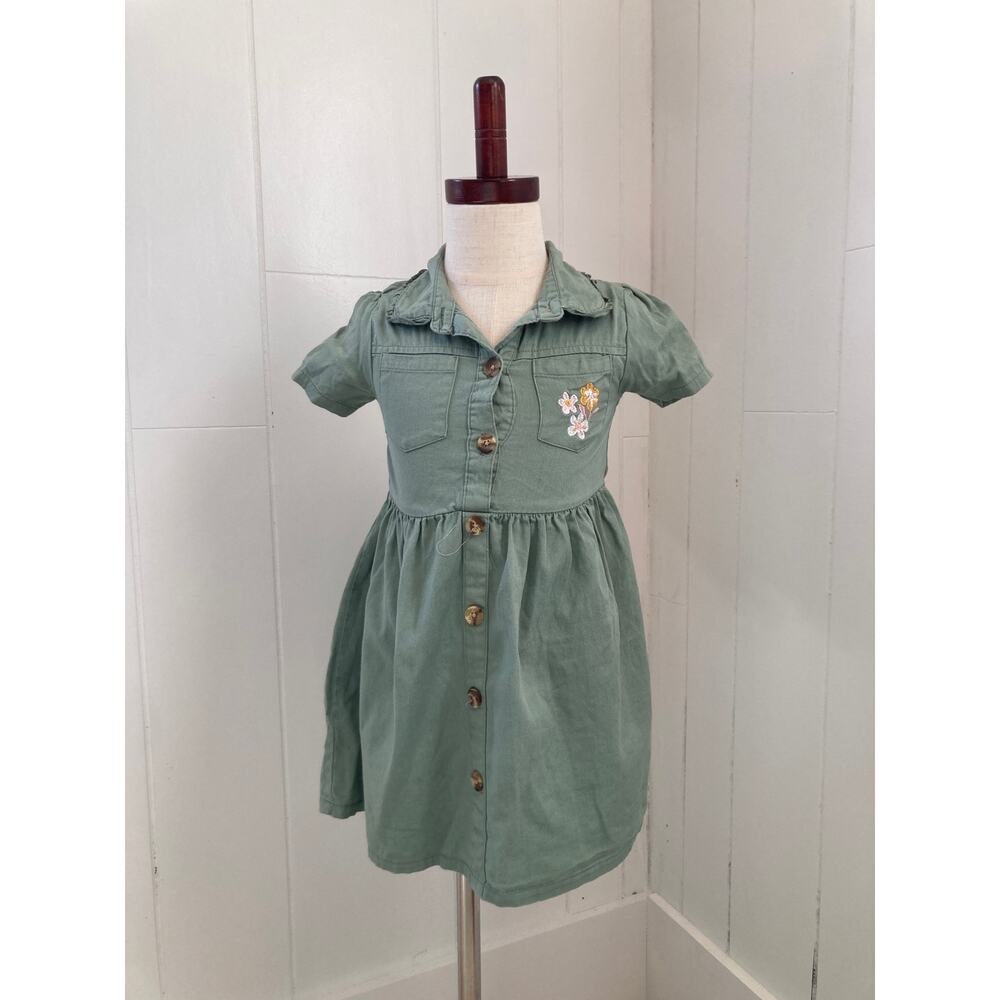 Little Lass Sage Green Pullover Dress, Size 5